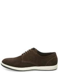 Giorgio Armani Perforated Suede Rubber Sole Derby Shoe Brown