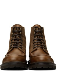 Brunello Cucinelli Brown Paneled Leather Boots