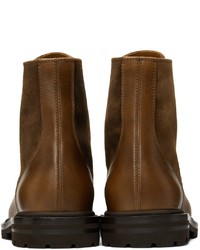 Brunello Cucinelli Brown Paneled Leather Boots
