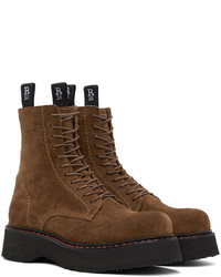 R13 Brown Single Stack Boots