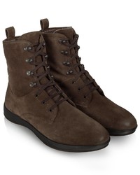 Moreschi Dark Brown Suede Lace Up Ankle Boot