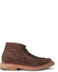 Grenson Gus Triple Welted Suede And Leather Boots