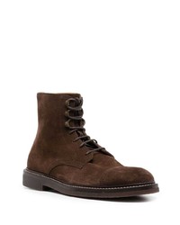 Brunello Cucinelli Lace Up Suede Ankle Boots