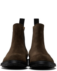 Officine Generale Brown Suede Chelsea Boots
