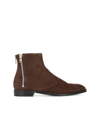 Givenchy Brown Suede Triple Zip Chelsea Boots