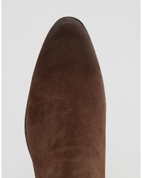 Asos Chelsea Boots In Brown Faux Suede