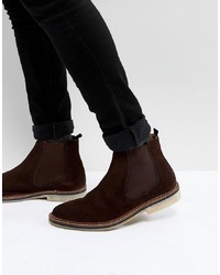 WALK LONDON Darcy Suede Chelsea Boots In Brown