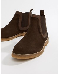 Silver Street Faux Crepe Chelsea Boot In Brown