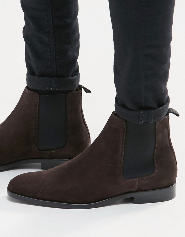 paul smith black suede chelsea boots