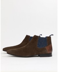 Ted Baker Lowpez Chelsea Boots In Brown Suede