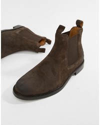 Polo Ralph Lauren Normanton Waxed Suede Chelsea Boots In Brown