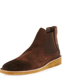 Burberry Pearsley Washed Suede Chelsea Boots Brown