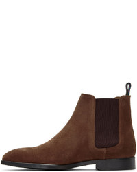 Paul Smith Ps By Brown Suede Gerald Chelsea Boots