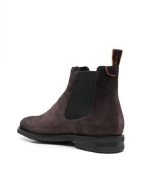 Santoni Round Toe Suede Ankle Boots