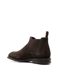 Santoni Round Toe Suede Ankle Boots