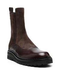 Giorgio Armani Suede Leather Trim Ankle Boots