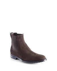Tod's Suede Chelsea Boots Brown Shoes