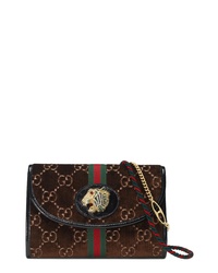 Gucci Small Linea Rajah Velvet Gg Shoulder Bag