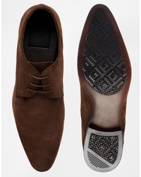 Asos Brand Derby Shoes In Suede