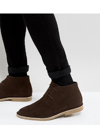 ASOS DESIGN Asos Wide Fit Desert Boots In Brown Faux Suede
