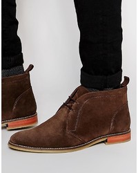 Asos Brand Chukka Boots In Brown Suede With Natural Sole