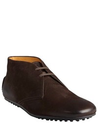 Car Shoe Dark Chocolate Antic Suede Pebbled Heel Lace Up Chukka Boots