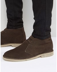 Asos Desert Boots In Brown Suede Wide Fit Available