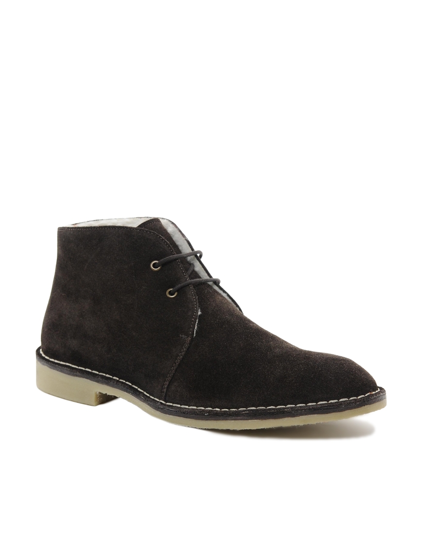 Frank Wright Suede Shearling Desert Boots, $13 | Asos | Lookastic.com