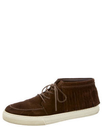 Gucci Fringe Trimmed Suede Chukka Boots