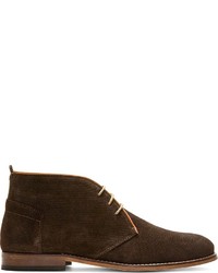 Hudson H By Brown Textured Suede Vasa Boots