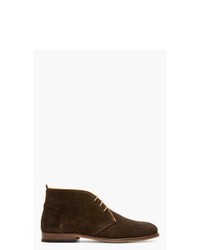 H By Hudson Brown Textured Suede Vasa Boots