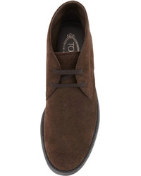 Tod's Suede Lace Up Chukka Boot Brown