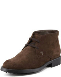 Tod's Suede Lace Up Chukka Boot Brown