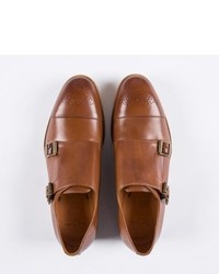 Paul Smith Brown Suede Atkins Monk Strap Shoes