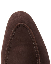 Edward Green Fulham Suede Monk Strap Shoes