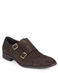 Saks Fifth Avenue Suede Monk Strap Loafers