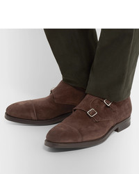George Cleverley Thomas Suede Monk Strap Shoes