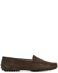 Dark Brown Suede Driving Shoes