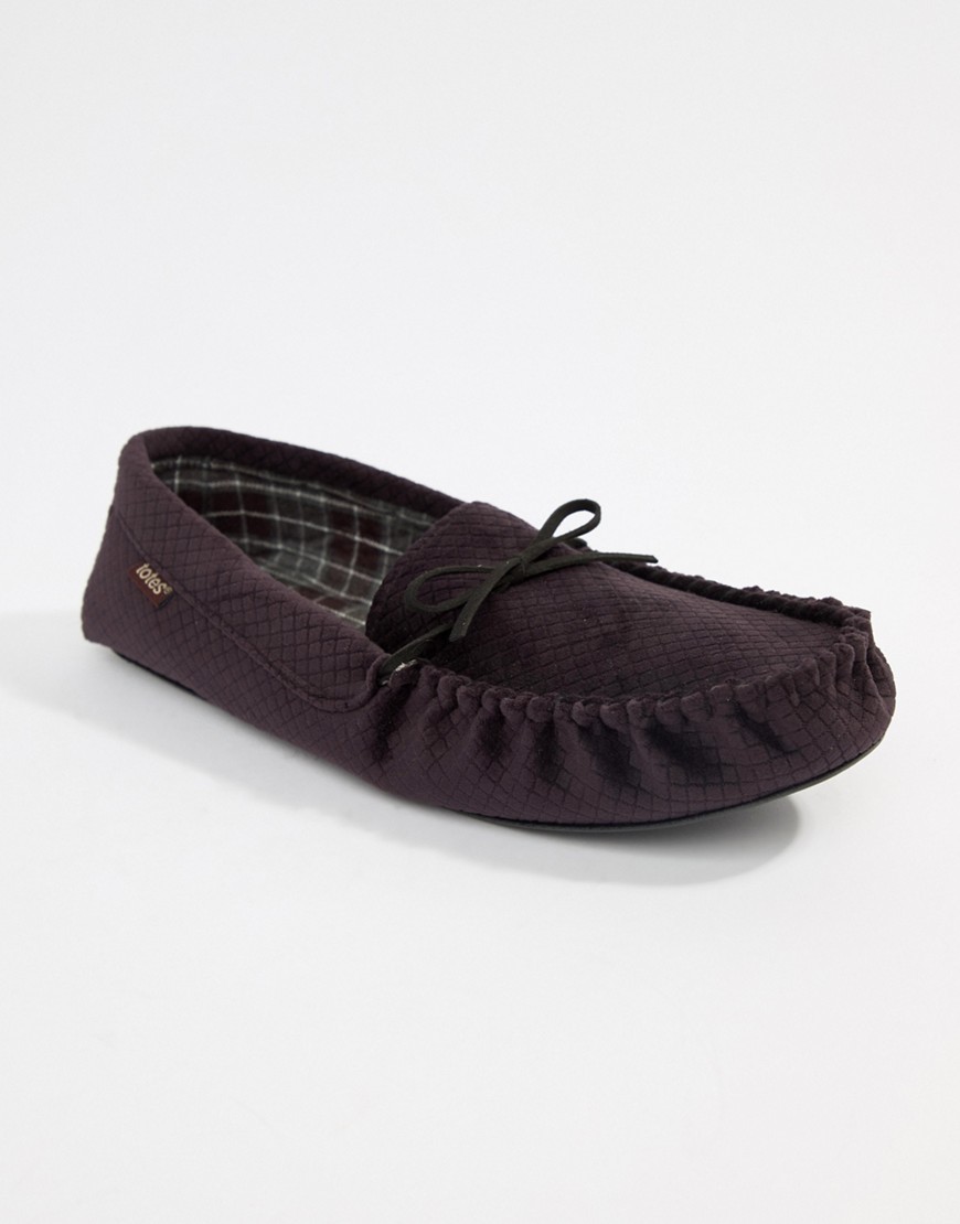 Totes Check Lined Cord Moccasin 