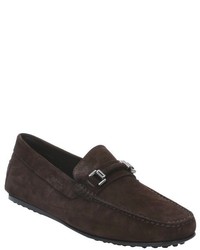 Tod's Dark Brown Suede Gommino Driving Loafers