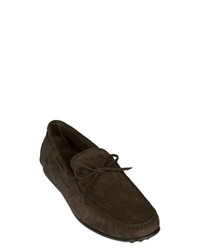 Tod's City Gommino Tie Suede Driving Shoes