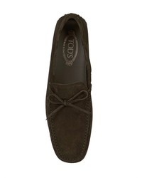 Tod's City Gommino Tie Suede Driving Shoes