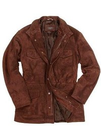 Forzieri Brown Four Pocket Italian Suede Leather Jacket