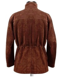 Forzieri Brown Four Pocket Italian Suede Leather Jacket