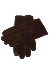 Dents Pigsuede Gloves With Touchscreen Fingertips Brown