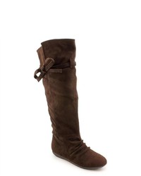 Report Sydney Brown Boots Faux Suede Fashion Knee High Boots