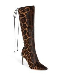 Brian Atwood Vixen Lace Up Genuine Calf Hair Boot