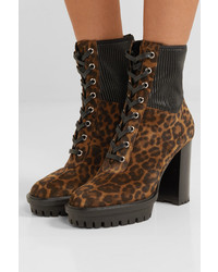 Gianvito Rossi 90 Ed Leopard Print Suede Ankle Boots
