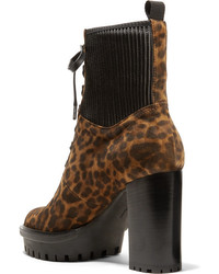 Gianvito Rossi 90 Ed Leopard Print Suede Ankle Boots