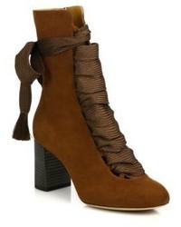 Chloé Chloe Harper Suede Lace Up Ankle Boots